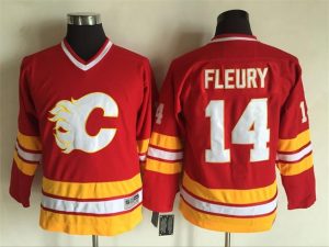 Kinder Calgary Flames Eishockey Trikot Fleury 14# Red